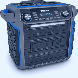Amazon.com: ION Audio Pickup - 100W Water-Resistant Bluetooth Outdoor Speaker  with Rechargeable Battery, Karaoke Microphone, Radio, Wheels, Handle & USB  Charging : Musical Instruments